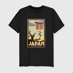 Мужская slim-футболка Япония винтаж природа