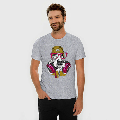 Мужская slim-футболка Dj dog / Меланж – фото 3