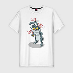 Мужская slim-футболка Смарт кролик