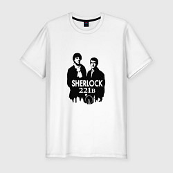 Мужская slim-футболка Sherlock 221B