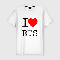 Футболка slim-fit I love BTS, цвет: белый