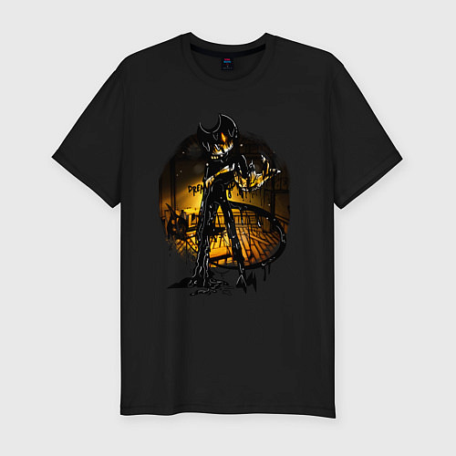 Мужская slim-футболка Бенди демон / Черный – фото 1