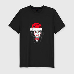 Футболка slim-fit Пила - новый год, цвет: черный