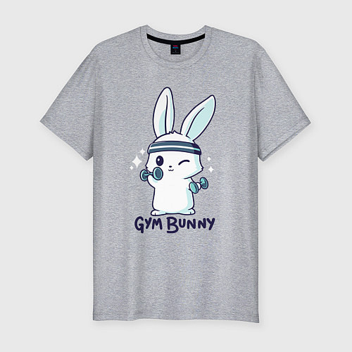 Мужская slim-футболка Gym bunny / Меланж – фото 1
