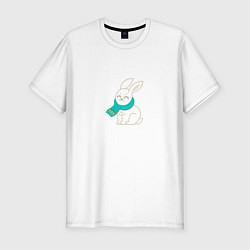 Футболка slim-fit Милый кролик - символ 2023 года, цвет: белый