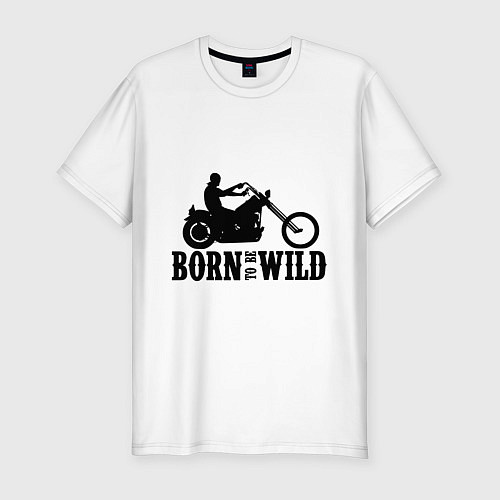 Мужская slim-футболка Born to be wild / Белый – фото 1