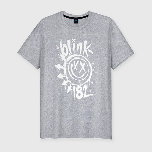Мужская slim-футболка Blink 182 logo / Меланж – фото 1