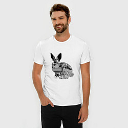 Футболка slim-fit Rabbit in patterns, цвет: белый — фото 2