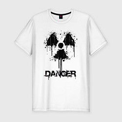 Мужская slim-футболка Danger radiation symbol