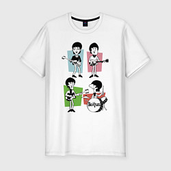 Мужская slim-футболка The Beatles - drawing - sketch