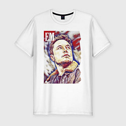 Мужская slim-футболка Илон Маск - Space X