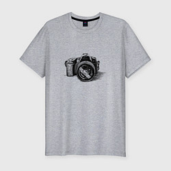 Мужская slim-футболка Рисунок фотоаппарата