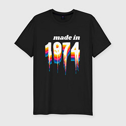Мужская slim-футболка Made in 1974 liquid art