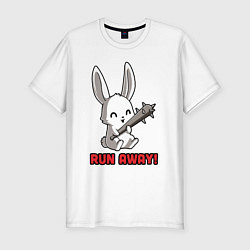 Футболка slim-fit Run away, цвет: белый