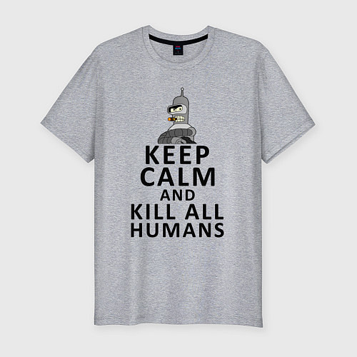 Мужская slim-футболка Бендер Футурама / Меланж – фото 1