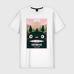 Футболка slim-fit Totoro poster, цвет: белый