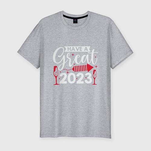 Мужская slim-футболка Хорошего 2023 года / Меланж – фото 1