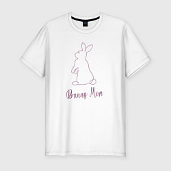 Мужская slim-футболка Кролик мама