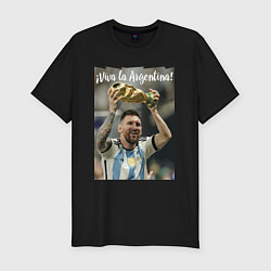 Футболка slim-fit Lionel Messi - world champion - Argentina, цвет: черный