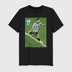 Мужская slim-футболка Argentina - Lionel Messi - world champion