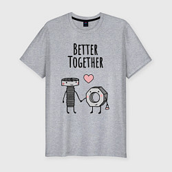 Мужская slim-футболка Болт и гайка - милые каваи любовь