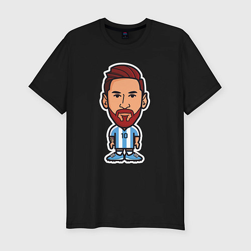 Мужская slim-футболка Little Messi / Черный – фото 1