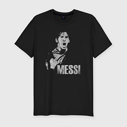 Мужская slim-футболка Leo Messi scream