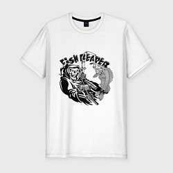 Футболка slim-fit Fish reaper, цвет: белый