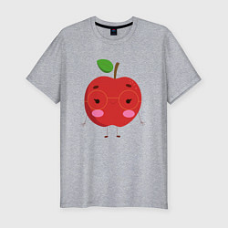 Мужская slim-футболка Просто яблоко