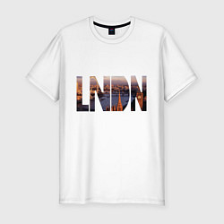 Мужская slim-футболка Достопримечательности Лондона