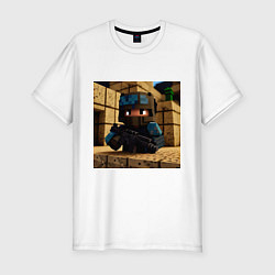Мужская slim-футболка Counter Strike в стиле Minecraft