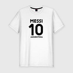 Мужская slim-футболка Месси Аргентина автограф
