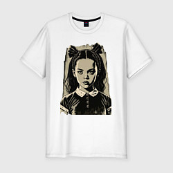 Футболка slim-fit Wednesday Adams иллюстрация, цвет: белый