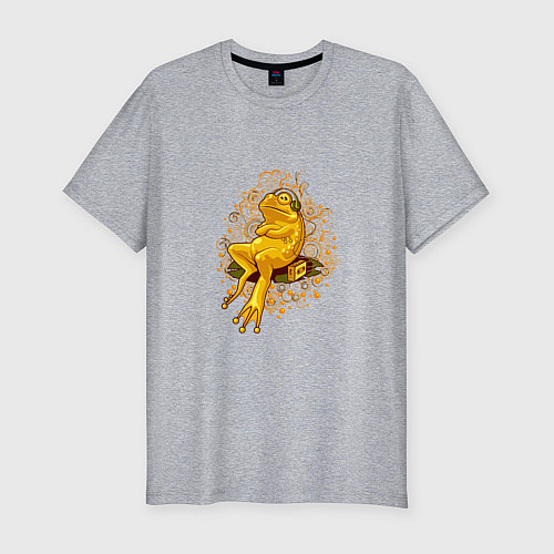 Мужская slim-футболка Chill frog / Меланж – фото 1