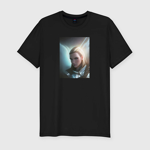 Мужская slim-футболка Арт портрет / Черный – фото 1