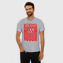 Футболка slim-fit Бокс Российская сборная, цвет: меланж — фото 2