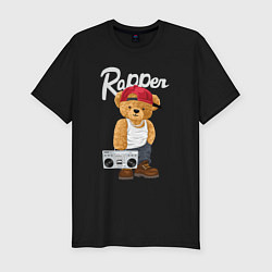 Мужская slim-футболка Rapper bear