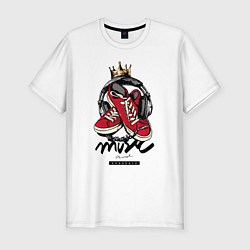 Мужская slim-футболка Music and sneakers