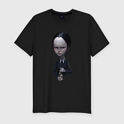 Футболка slim-fit Wednesday с ядом рисунок, цвет: черный