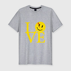 Футболка slim-fit Smile love, цвет: меланж