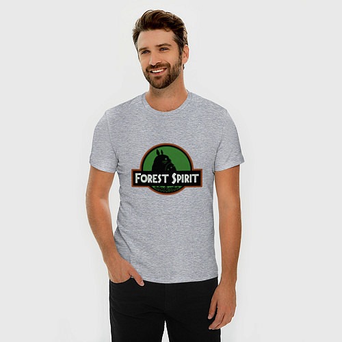 Мужская slim-футболка Дух леса / Меланж – фото 3