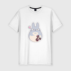 Футболка slim-fit Тоторо и Сусуватари, цвет: белый