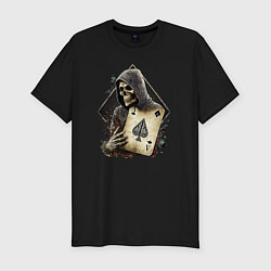 Мужская slim-футболка Скелет с картой