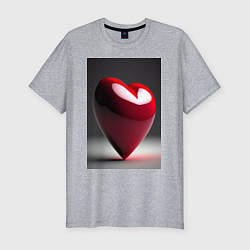 Мужская slim-футболка Сердечко, созданное нейросетью