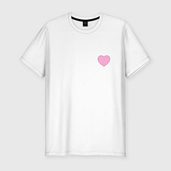 Мужская slim-футболка Розовое сердечко - мини