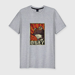 Футболка slim-fit Obey frog, цвет: меланж