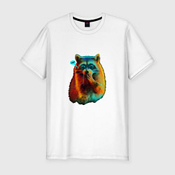 Мужская slim-футболка Ooops raccoon