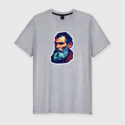 Мужская slim-футболка Лев Толстой арт