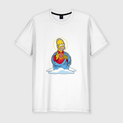 Мужская slim-футболка Святой пончик