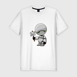 Футболка slim-fit Я так счастлив, цвет: белый